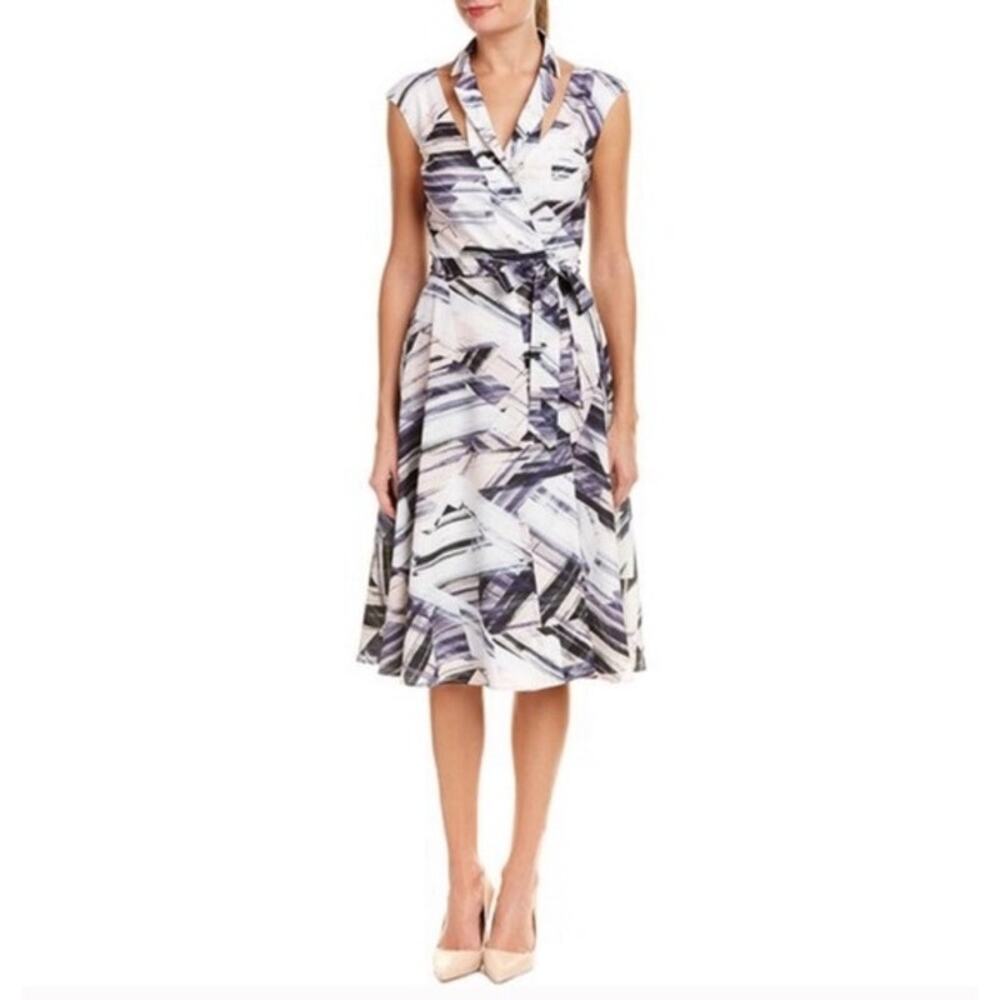 Alton Gray Cutout Halter Wrap Dress Size 2